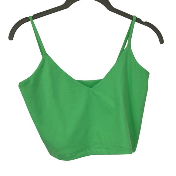 SUSANA MONACO V String Crop Top Cami Lovebird Bright Green Stretch Sm Cotton NEW - Picture 5 of 9